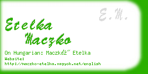 etelka maczko business card